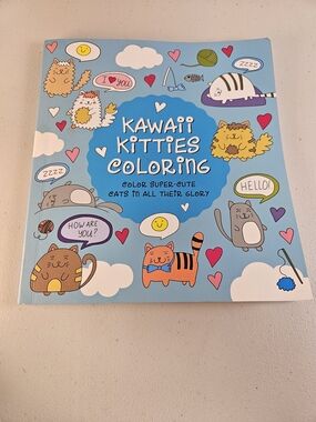 Kawaii Kitties Coloring Book - Blue